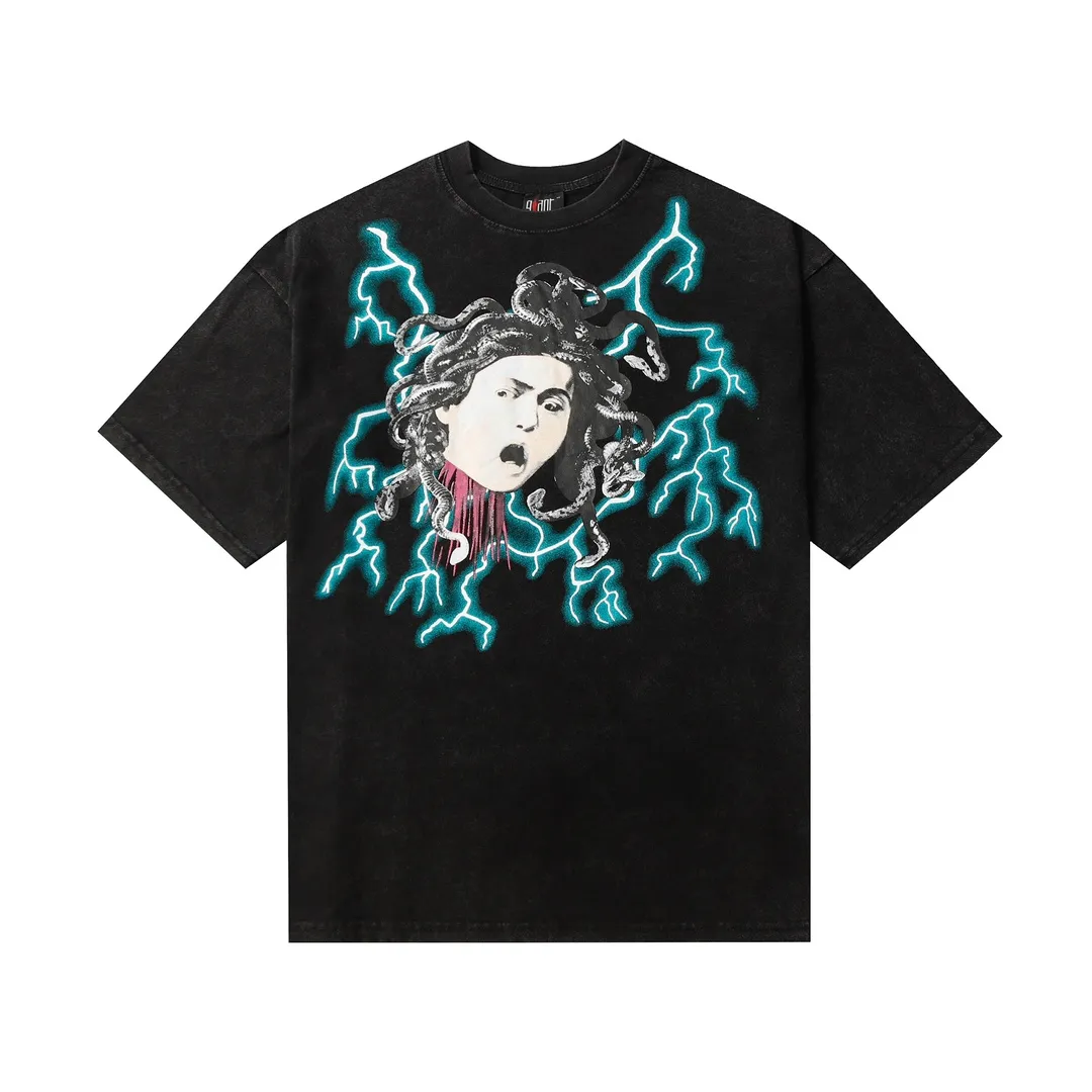 Saint Michael series trendy T craft letter drawing round neck short sleeves Style number: D3201p116 Color: black Size: S M L XL